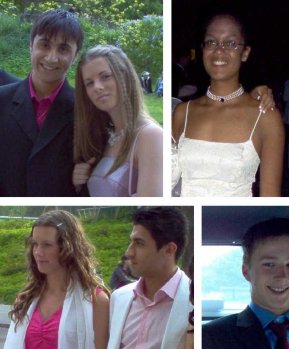 Hans och Jessica, Angelina, Malin och Nawar samt Martin.